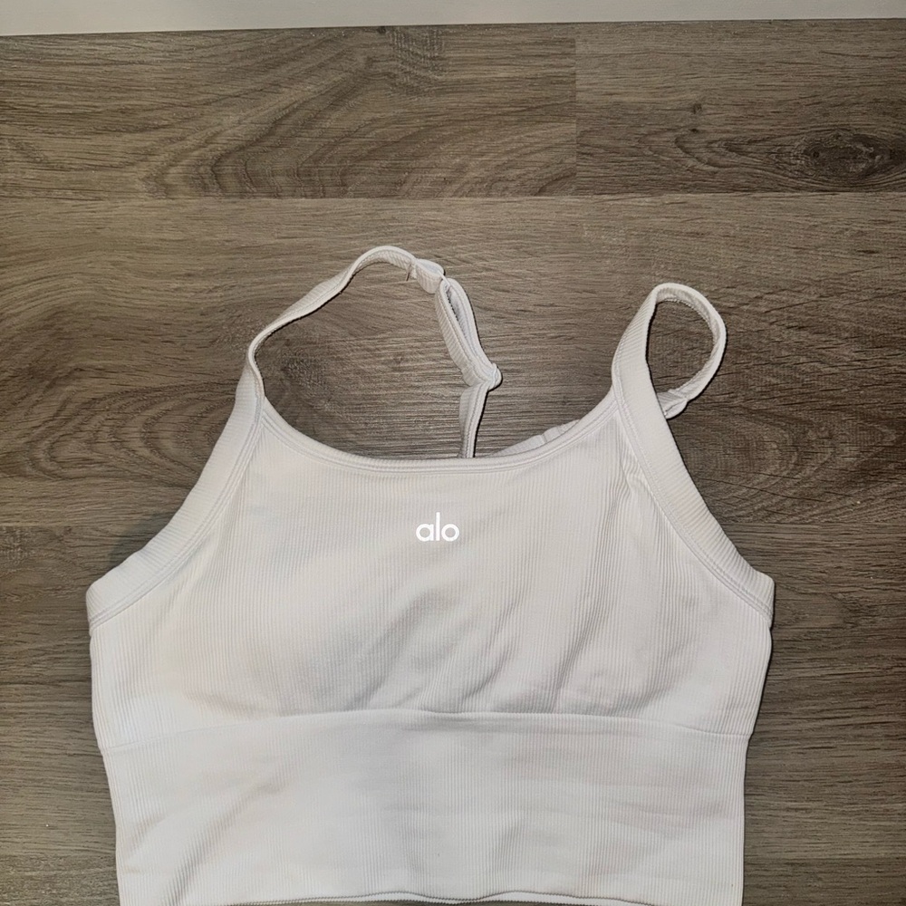 Alo white bra tank